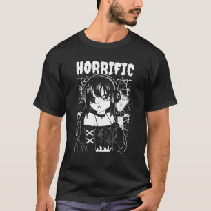 Camiseta Anime Horrível Kawaii Gótica Aestética Darkwave Em