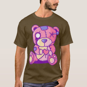 Camiseta Anime japonês do Urso Gótico Pastel Kawaii