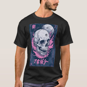 Camiseta Anime Japonês Emo Gótico Crânio Ceifador Arte 01