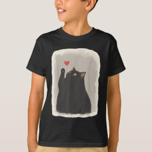 Camiseta Anime Japonês Gatinho Fofo Coração Kawaii Gato Pre