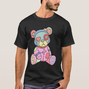 Camiseta Anime japonês Kawaii Menhe do Urso Gótico Pastel