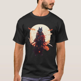 Camiseta Anime Japonês Samurai Wolf