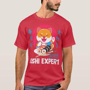 Camiseta Anime japonês Shiba Inu Sushi Kawaii Otaku Dog Ja