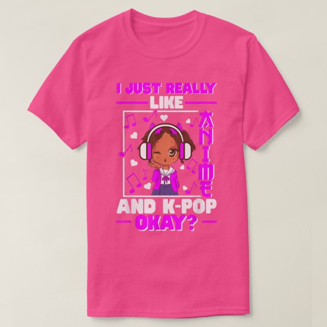 Camiseta Anime K Pop African American Black Girl Kpop Music (Frente do Design)
