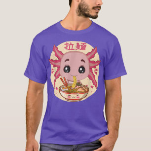 Camiseta Anime Kawaii Bonita Aolotl Japonês Ramen Noodles D