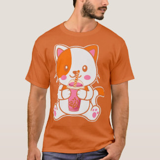 Camiseta Anime Kawaii Cat Boba Tea Bubble Tea Neko 1097
