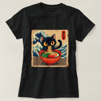 Camiseta Anime Kawaii Cat Ramen Japonês