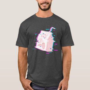 Camiseta Anime Kawaii de Caixa de Leite Japonesa engraçado