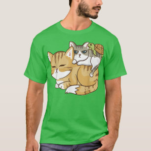 Camiseta Anime Kawaii - Gatos e Uma Torre - Kawai