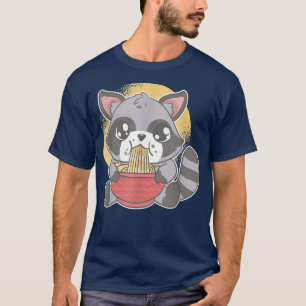Camiseta Anime Kawaii Raccoon Trash Panda Otaku Japão Cute