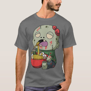 Camiseta Anime Kawaii Zombie Halloween Asia Noodles Japane