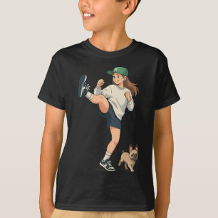 Camiseta Anime Kickboxer Caminhando French Bulldog Streetwe