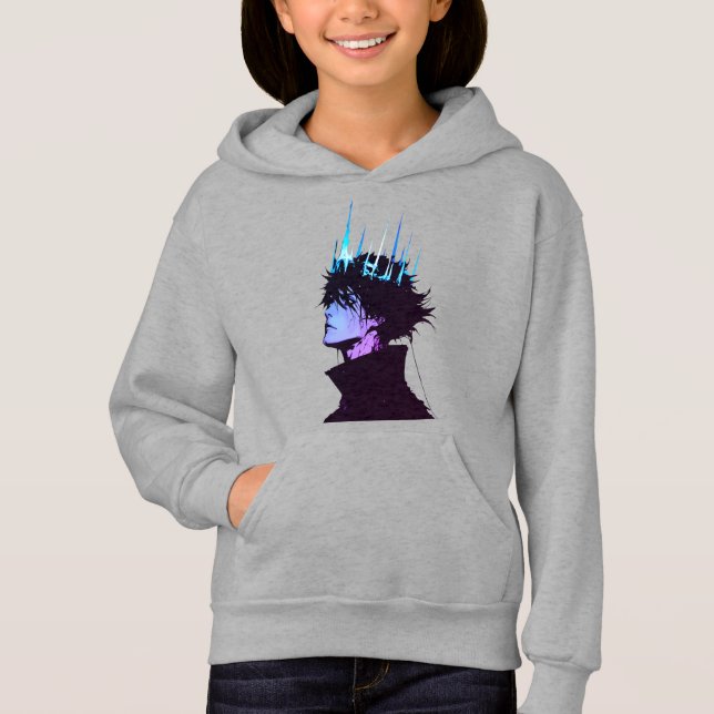 Camiseta Anime King Gothic Male Portrait with Blue Crown (Frente)
