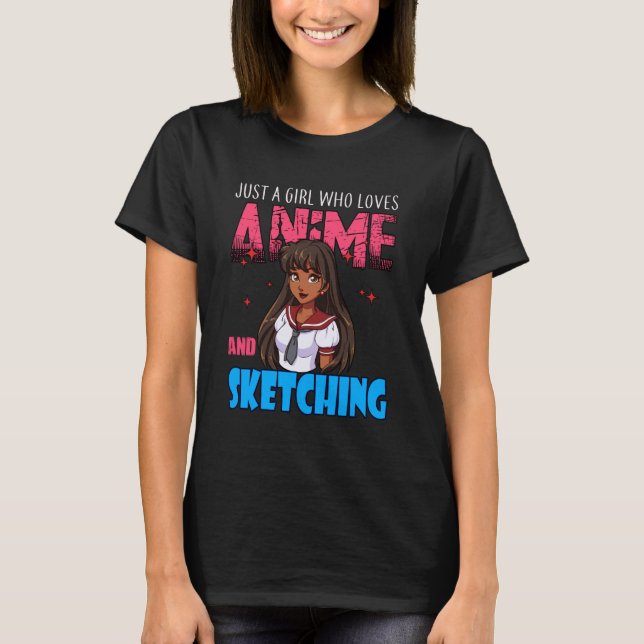 Camiseta Anime Lover Girl Just a Girl Who Loves Anime and S (Frente)