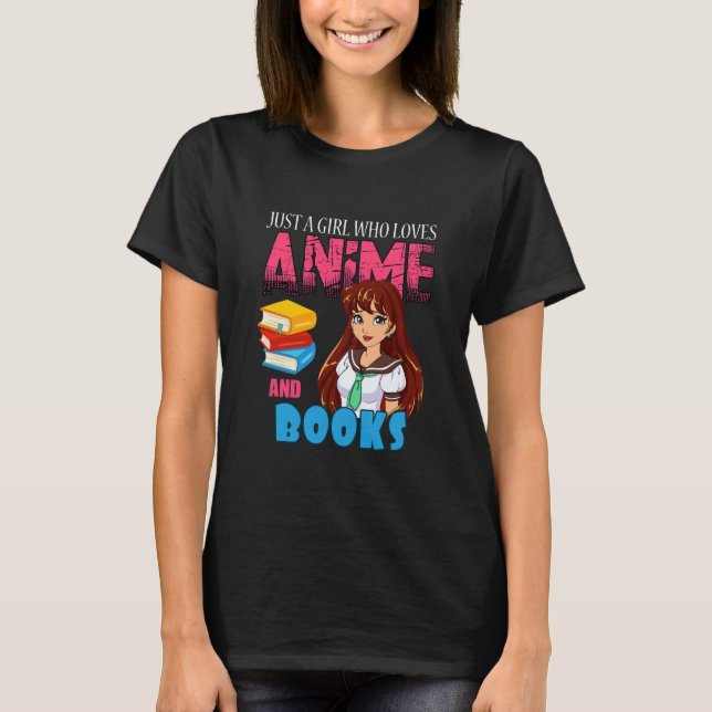 Camiseta Anime Lover Librarian Just a Girl Who Loves Anime (Frente)