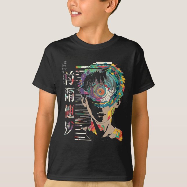 Camiseta Anime Manga Motif Mandala Trabalho de arte Anime 1 (Frente)