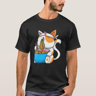 Camiseta Anime Manga Ramen Cat Anime Tee