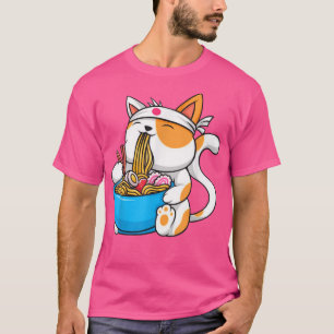 Camiseta Anime Manga Ramen Cat Anime Tee
