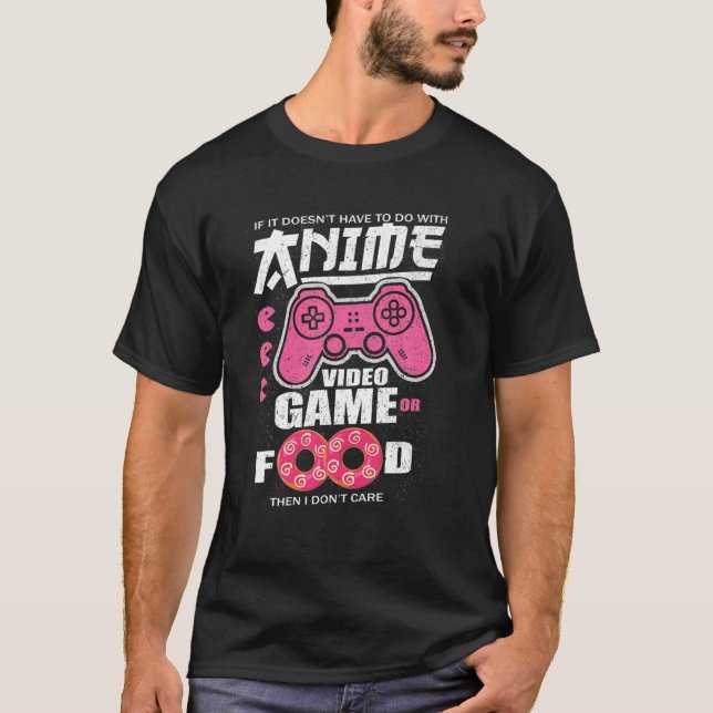 Camiseta Anime Manga Video Game Controller Ou Comida Depois (Frente)