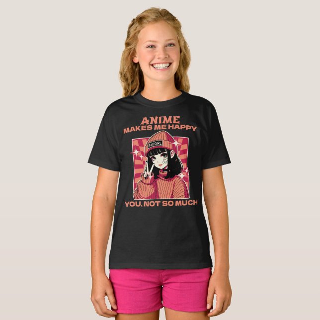 Camiseta Anime me faz feliz você não tanto (Frente Completa)