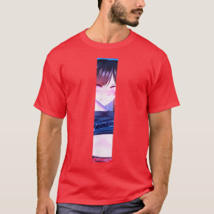 Camiseta Anime Menina de Animação Vê Menina em Caracteres J