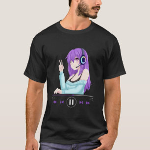 Camiseta Anime Merch Anime Girl Cosplay Music Vaporwave