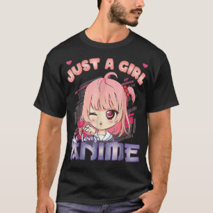 Camiseta Anime Merch Apenas Uma Menina Que Ama A Anime Anim