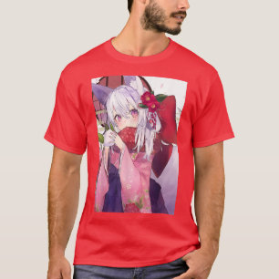 Camiseta Anime Neko Catgirl Kawaii Waifu - Japonês estético