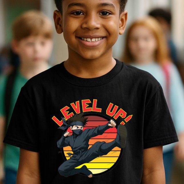 Camiseta Anime Ninja On Retro Sunset Template (Criador carregado)