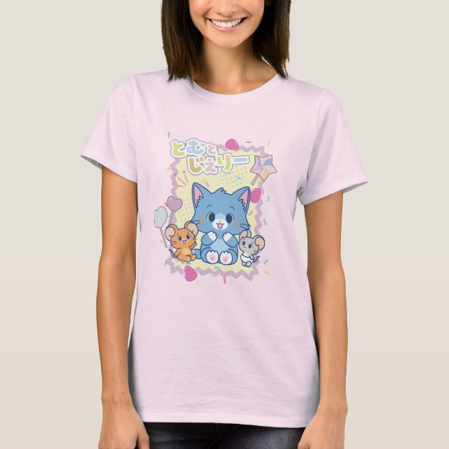 Camiseta Anime o Tom e o Jerry Strawberry (Frente)