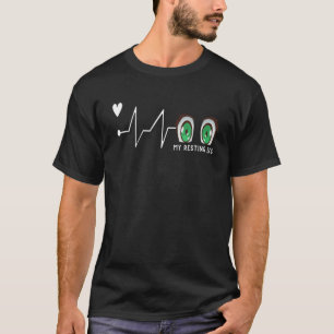 Camiseta Anime Olhos Cardíacos Ondas ECG, Estética Kawaii E