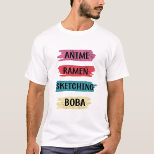 Camiseta Anime Ramen Desenhando Boba