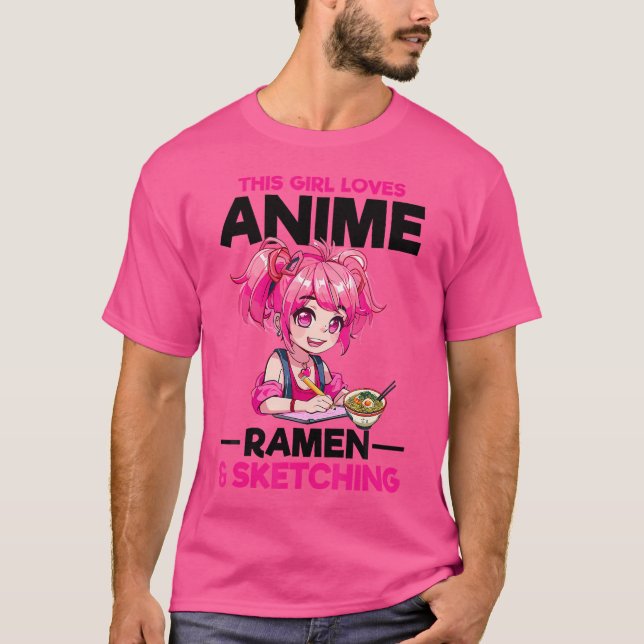 Camiseta Anime Ramen Desenhando Desenho Otaku Japão Manga (Frente)