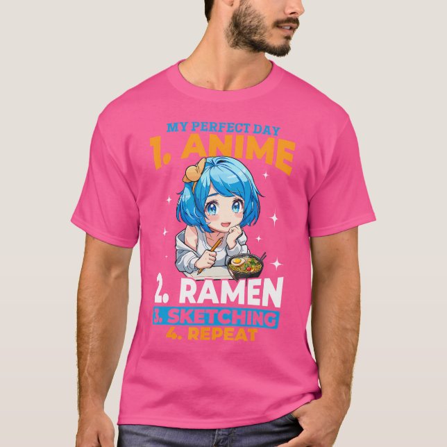 Camiseta Anime Ramen Desenhando Desenho Otaku Japão Manga (Frente)