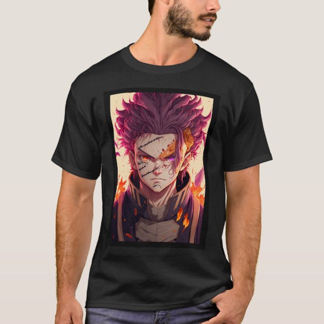 Camiseta Anime Red Hair Warrior God (Frente)
