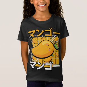 Camiseta Anime Retro Japonês Kawaii, Fruta de Mango Cute