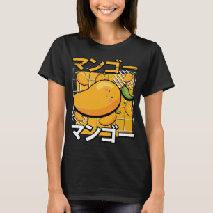 Camiseta Anime Retro Japonês Kawaii, Fruta de Mango Cute