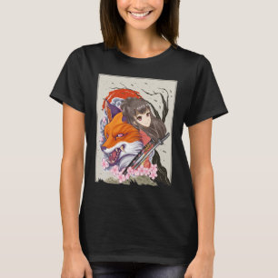 Camiseta Anime Samurai Fox Otaku Japonesa