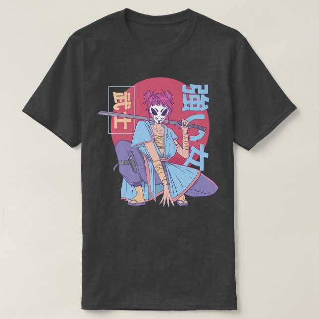 Camiseta Anime samurai guerreira japonesa (Frente do Design)