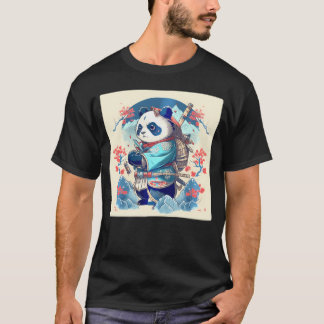 Camiseta Anime Samurai Japonês Kawaii Panda