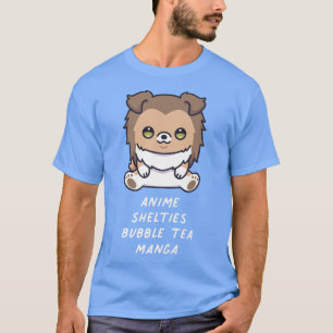Camiseta Anime Shelties Bubble Tea Manga Kawaii Dog Lover O