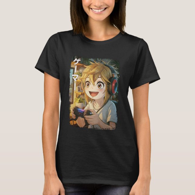 Camiseta Anime Shirt Cool Gaming Japan Kawaii Funny Manga G (Frente)