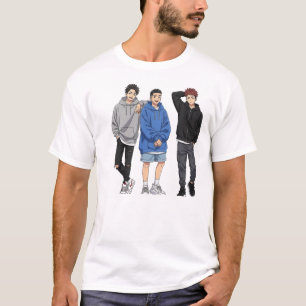 Camiseta Anime Squad Goals - Três Amigos