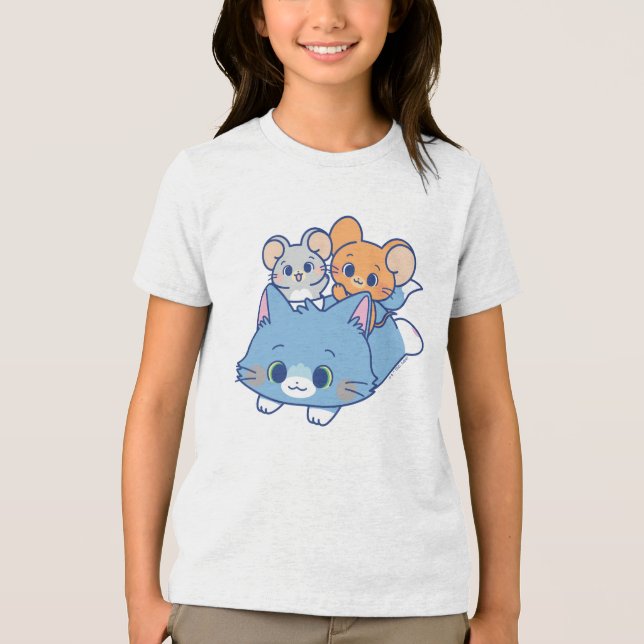 Camiseta Anime Tom, Jerry e Tuffy (Frente)