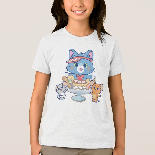 Camiseta Anime Tom, Jerry e Tuffy Dessert Parlor (Frente)