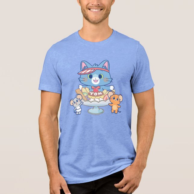 Camiseta Anime Tom, Jerry e Tuffy Dessert Parlor (Frente)