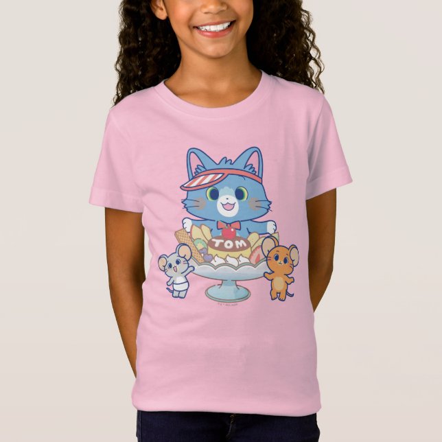 Camiseta Anime Tom, Jerry e Tuffy Dessert Parlor (Frente)