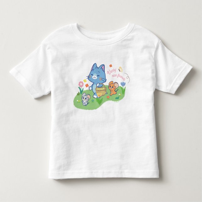 Camiseta Anime Tom, Jerry e Tuffy Picnic (Frente)