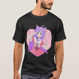 Camiseta Anime Unicorn Dia de os namorados Kawaii Ama Hea