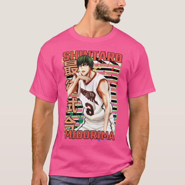 Camiseta Anime Urbano De Basquete De Shintaro Midorima Kuro (Frente)